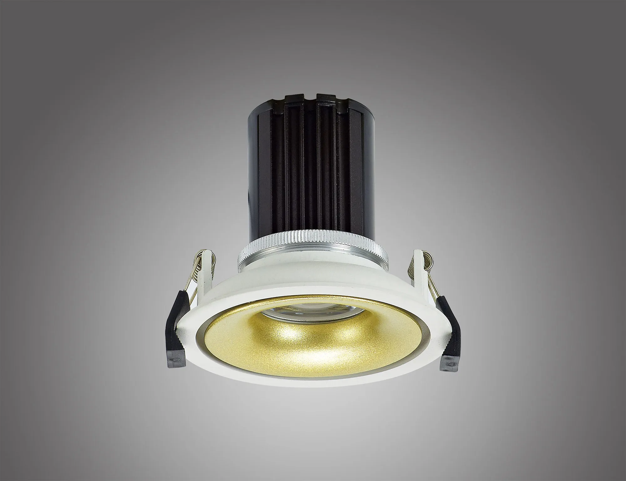Bolor 10 Tridonic Powered 10W 4000K 810lm 36° CRI>90 LED Engine White/Gold Fixed Recessed Spotlight, IP20 DM201035  Dlux Bolor 10